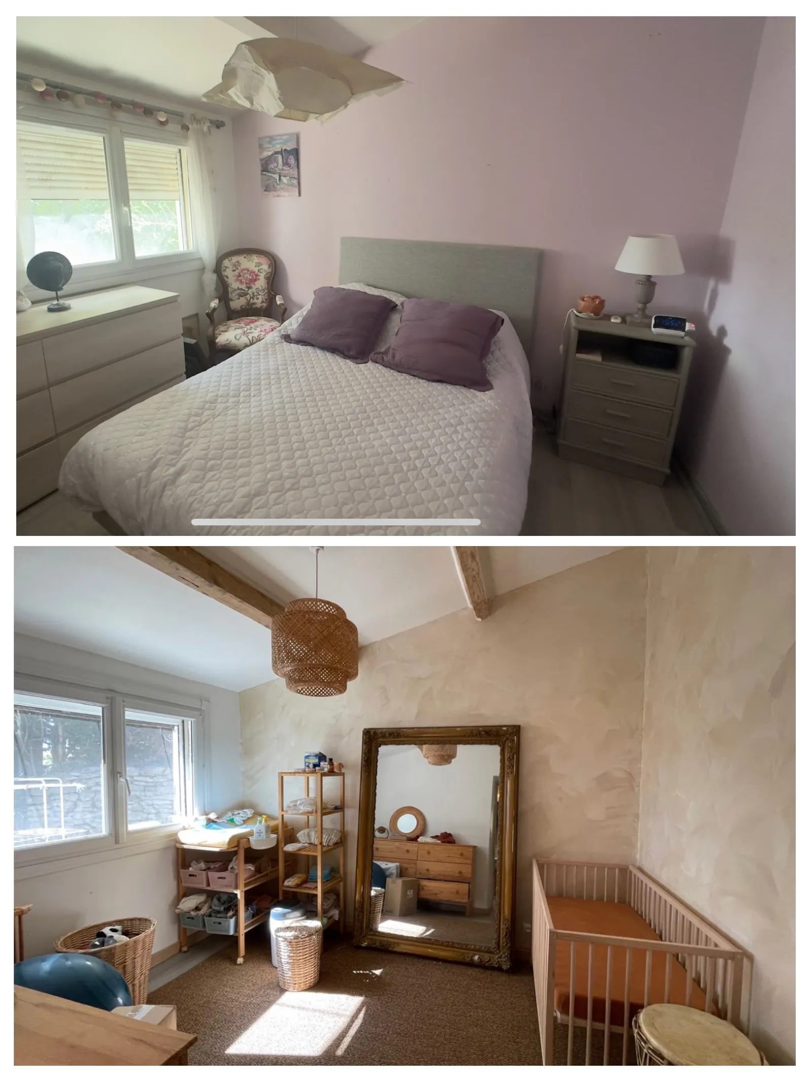 Remise en état d'une chambre transformée en chambre bébé