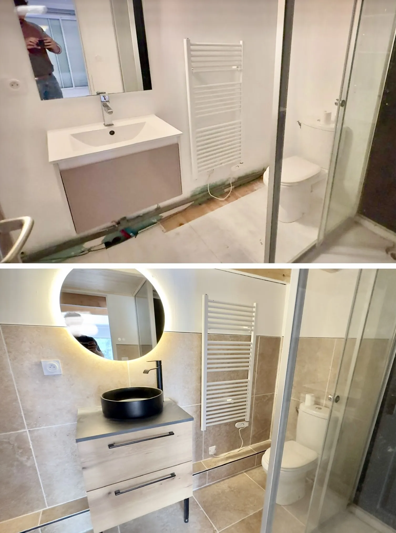 Remise en état salle de bain carrelage et aménagement
